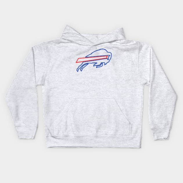 Buffalo Bills Neon! Kids Hoodie by Olievera